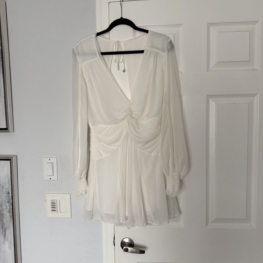 Reiss Ellie Long Sleeve Romper White Size 10 NWOT - Picture 2 of 9